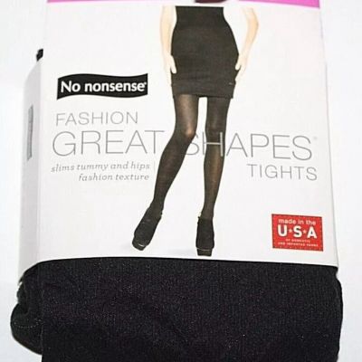 NWT! No nonsense Women's Black Fashion Shaping Tights - New  Size (M)